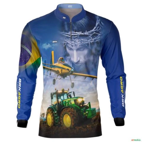 Camisa Agro BRK Jesus Agricultura de Precisão com UV50 + -  Gênero: Feminino Tamanho: Baby Look XXG