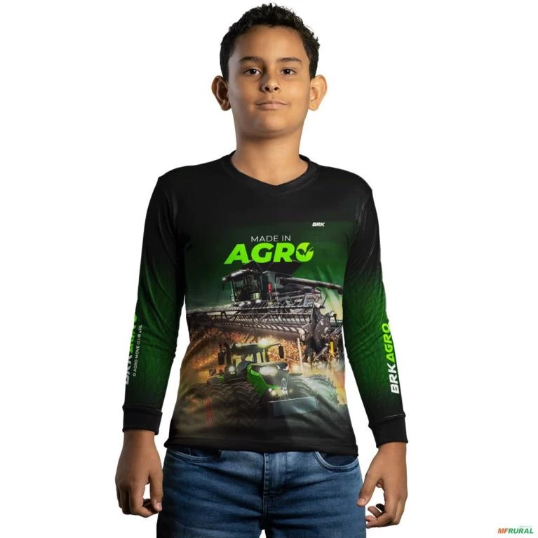 Camisa Agro BRK Made in Agro Produtor de Trigo com UV50 + -  Gênero: Infantil Tamanho: Infantil GG