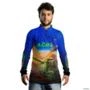 Camisa Agro BRK Azul Made in Agro Cultivo de Soja com UV50 + -  Gênero: Masculino Tamanho: P