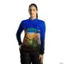 Camisa Agro BRK Azul Made in Agro Cultivo de Soja com UV50 + -  Gênero: Feminino Tamanho: Baby Look PP