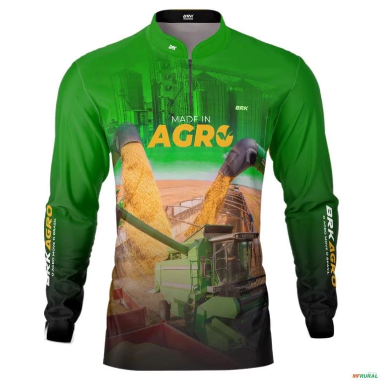 Camisa Agro BRK Verde Made in Agro Cultivo de Soja com UV50 + -  Gênero: Feminino Tamanho: Baby Look G