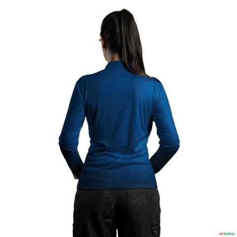 Camisa Casual BRK Unissex Basic Azul Naval com UV50 + -  Gênero: Feminino Tamanho: Baby Look M