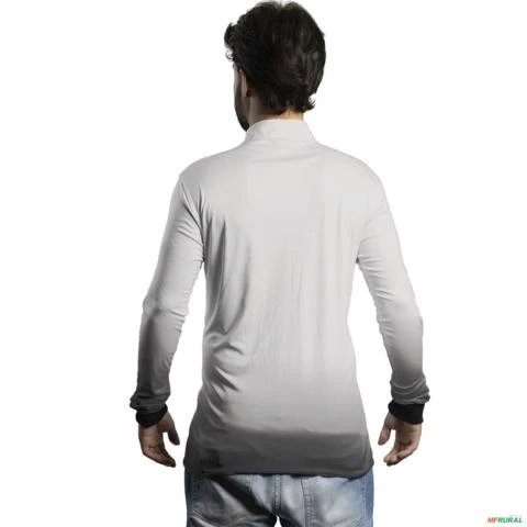 Camisa Casual BRK Unissex Basic Cinza Claro com UV50 + -  Gênero: Masculino Tamanho: PP