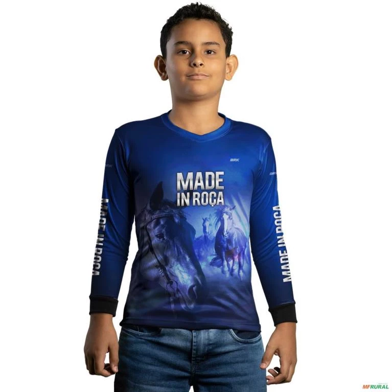 Camisa Country BRK Made in Roça Cavalo com UV50 + -  Gênero: Infantil Tamanho: Infantil P