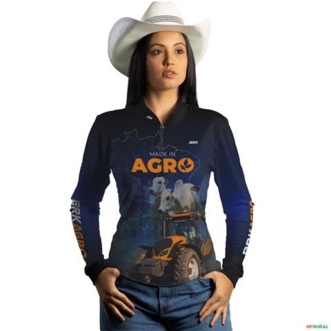 Camisa Agro BRK Made in Agro Pecuária com UV50 + -  Gênero: Feminino Tamanho: Baby Look PP