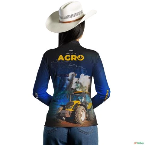 Camisa Agro BRK Made in Agro Pecuária com UV50 + -  Gênero: Feminino Tamanho: Baby Look GG