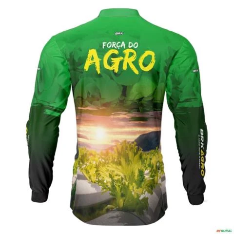 Camisa Agro BRK Força do Agro Hidroponia Alface com  UV50 + -  Gênero: Masculino Tamanho: P