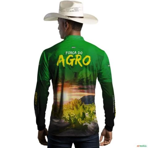 Camisa Agro BRK Força do Agro Hidroponia Alface com  UV50 + -  Gênero: Masculino Tamanho: P