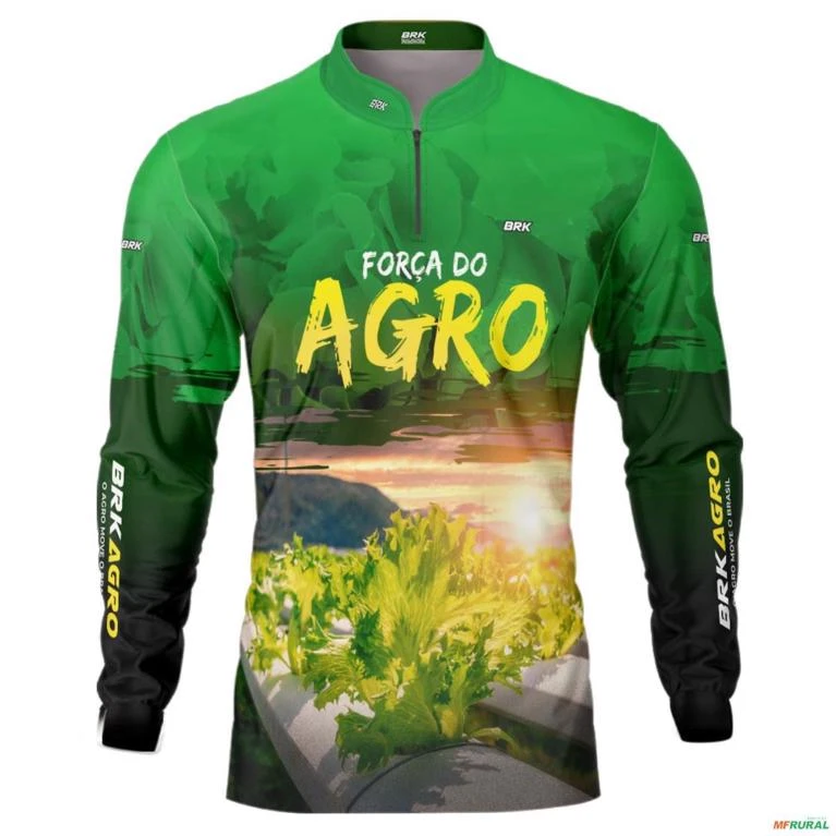 Camisa Agro BRK Força do Agro Hidroponia Alface com  UV50 + -  Gênero: Feminino Tamanho: Baby Look PP