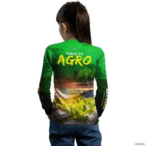Camisa Agro BRK Força do Agro Hidroponia Alface com  UV50 + -  Gênero: Infantil Tamanho: Infantil P