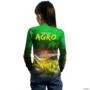 Camisa Agro BRK Força do Agro Hidroponia Alface com  UV50 + -  Gênero: Infantil Tamanho: Infantil GG