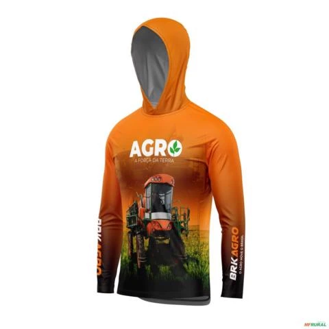 Camisa com Capuz Agro BRK Agro A Força da Terra com UV50 + -  Gênero: Masculino Tamanho: XG