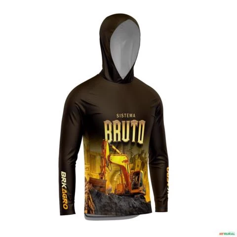 Camisa com Capuz Agro BRK Sistema Bruto Escavadeira com UV50 + -  Gênero: Masculino Tamanho: P