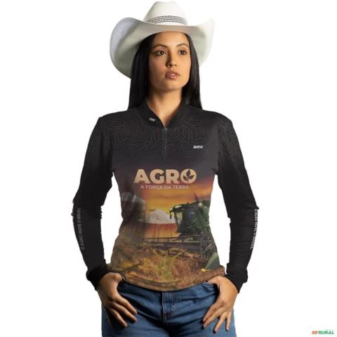 Camisa Agro BRK Plantação de Arroz com UV50 + -  Gênero: Feminino Tamanho: Baby Look PP