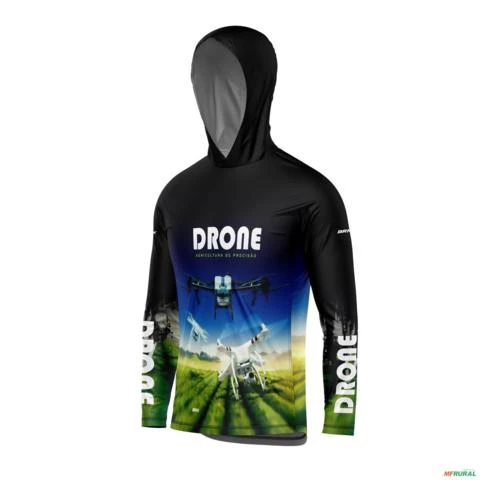 Camisa com Capuz Agro BRK Drone Pulverizador com UV50 + -  Gênero: Masculino Tamanho: G