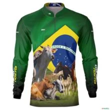 Camisa Agro BRK Gado Leiteiro Eu Sou Do Agro com UV50 + -  Gênero: Masculino Tamanho: GG