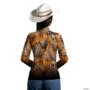 Camisa Country BRK Feminina Estampa de Onça 2.0 com UV50 + -  Gênero: Feminino Tamanho: Baby Look PP