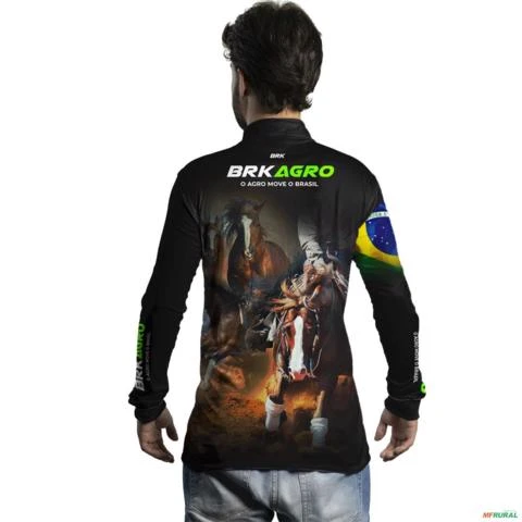Camisa Agro BRK Agro Move o Brasil Cavalo com UV50 + -  Gênero: Masculino Tamanho: P