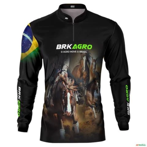 Camisa Agro BRK Agro Move o Brasil Cavalo com UV50 + -  Gênero: Masculino Tamanho: GG