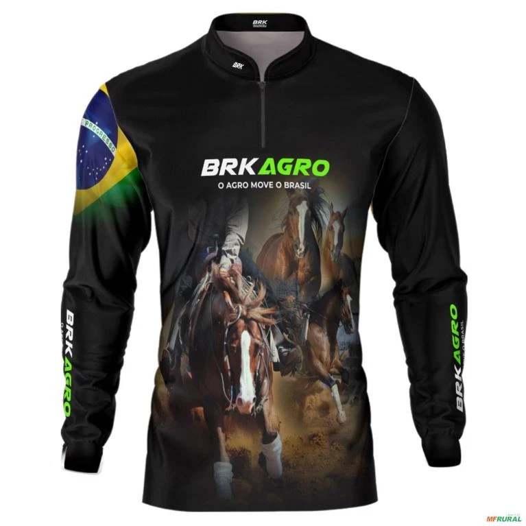 Camisa Agro BRK Agro Move o Brasil Cavalo com UV50 + -  Gênero: Masculino Tamanho: XXG