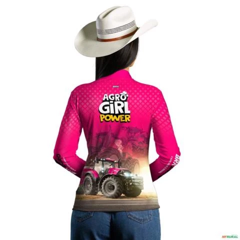 Camisa Agro BRK Feminina Agro Girl Power com UV50+ -  Gênero: Feminino Tamanho: Baby Look M