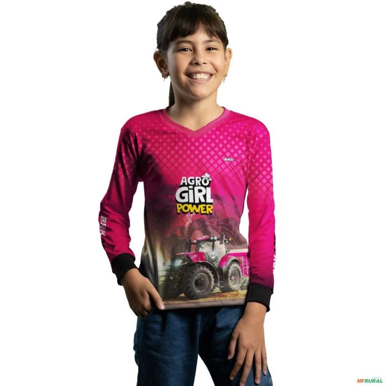 Camisa Agro BRK Feminina Agro Girl Power com UV50+ -  Gênero: Infantil Tamanho: Infantil PP