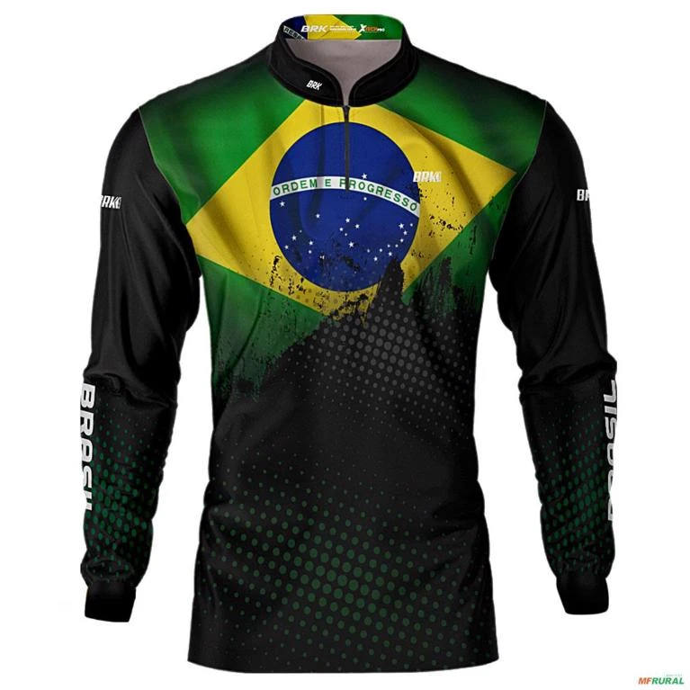 Camisa Agro BRK Bandeira Brasil com UV50 + -  Gênero: Masculino Tamanho: G