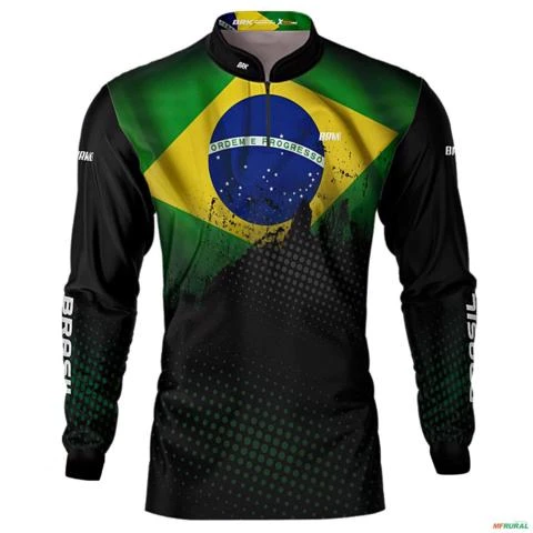 Camisa Agro BRK Bandeira Brasil com UV50 + -  Gênero: Masculino Tamanho: XG