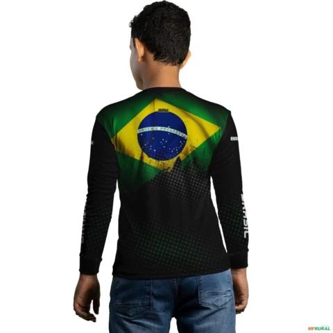 Camisa Agro BRK Bandeira Brasil com UV50 + -  Gênero: Infantil Tamanho: Infantil M