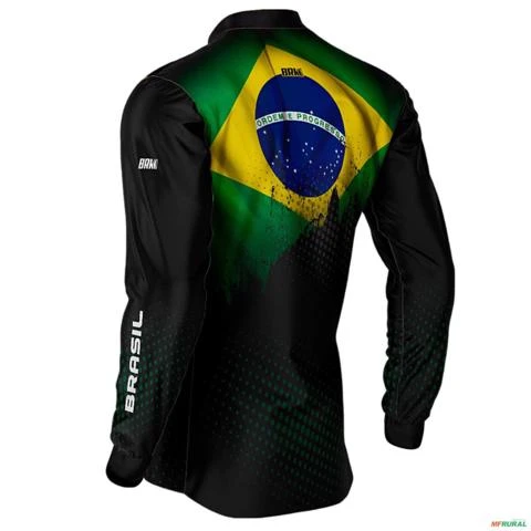 Camisa Agro BRK Bandeira Brasil com UV50 + -  Gênero: Feminino Tamanho: Baby Look G