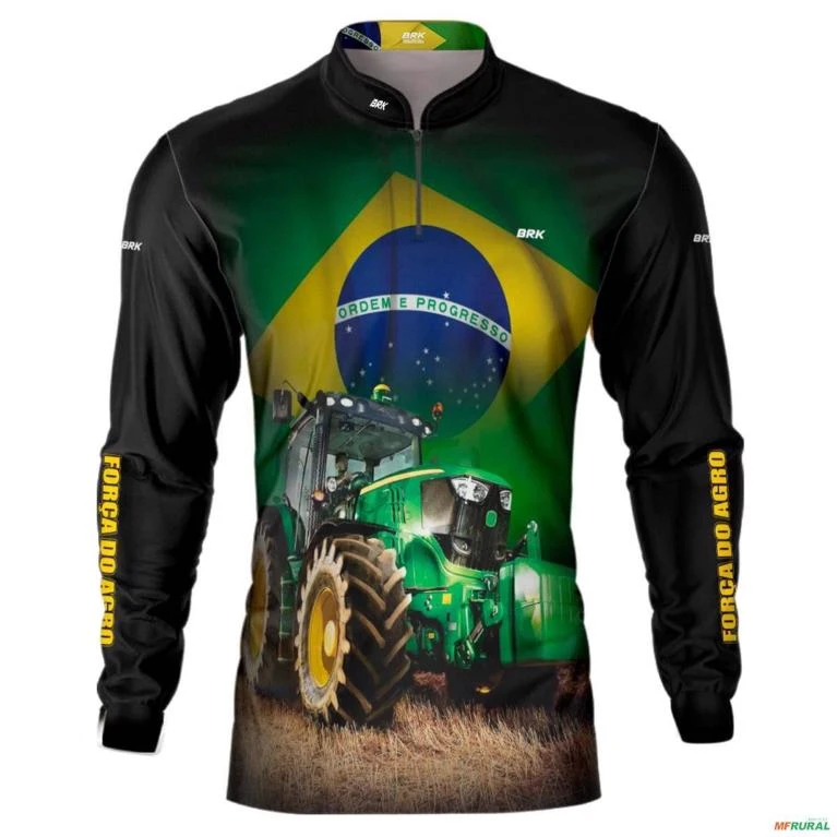 Camisa Agro BRK Trator Verde Brasil com UV50 + -  Gênero: Masculino Tamanho: XG