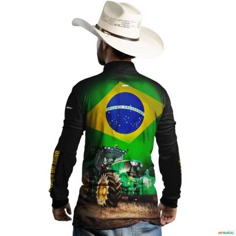 Camisa Agro BRK Trator Verde Brasil com UV50 + -  Gênero: Masculino Tamanho: XXG