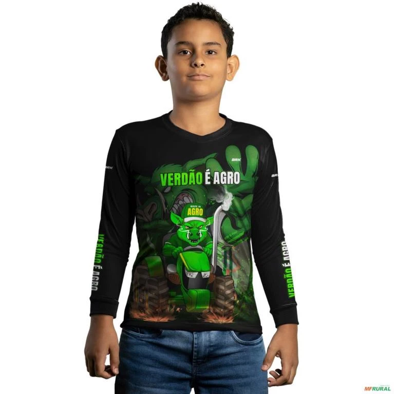 Camisa de Futebol BRK Verdão é Agro com UV50 + -  Gênero: Infantil Tamanho: Infantil PP