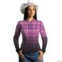 Camisa Country BRK Feminina Xadrez Rosa com UV50 + -  Gênero: Feminino Tamanho: Baby Look P