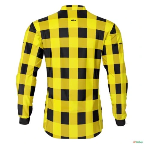 Camisa Agro BRK Amarela Xadrez Lenhador com UV50 + -  Gênero: Feminino Tamanho: Baby Look P