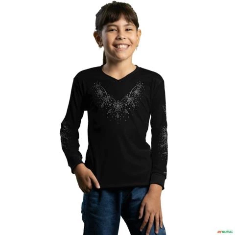 Camisa Country BRK Boiadeira Strass 3 com UV50 + -  Gênero: Infantil Tamanho: Infantil G