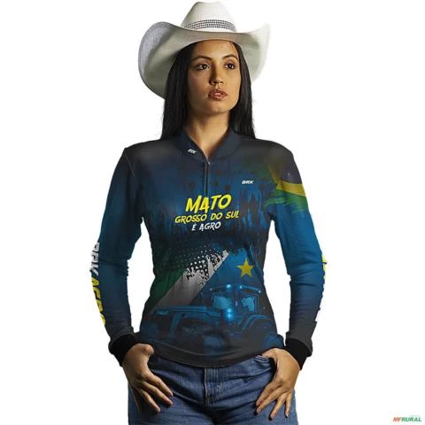 Camisa Agro BRK Agro é Mato Grosso do Sul com UV50 + -  Gênero: Feminino Tamanho: Baby Look M
