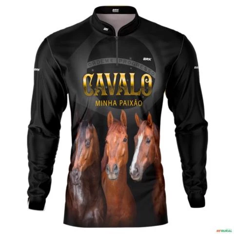 Camisa Agro BRK Paixão por Cavalos com Uv50 - Tamanho:G