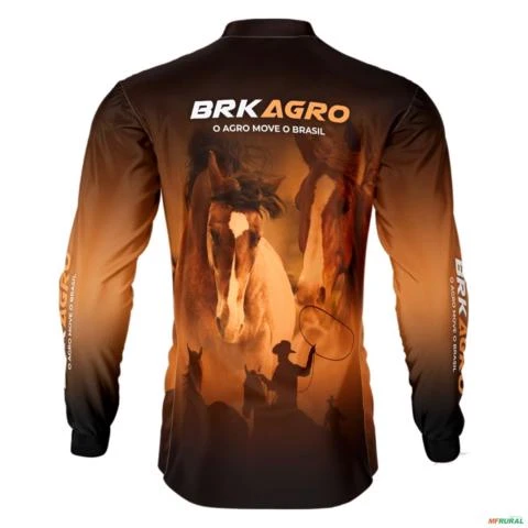 Camisa Agro BRK Cavalos com UV50 + -  Gênero: Masculino Tamanho: P