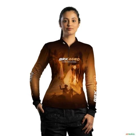 Camisa Agro BRK Cavalos com UV50 + -  Gênero: Feminino Tamanho: Baby Look GG