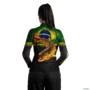 Camisa Agro BRK Dourado Brasil com UV50 + -  Gênero: Feminino Tamanho: Baby Look G