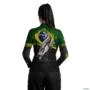 Camisa Agro BRK Pintado Brasil com UV50 + -  Gênero: Feminino Tamanho: Baby Look G