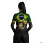 Camisa Agro BRK Pirarara Brasil com UV50 + -  Gênero: Feminino Tamanho: Baby Look PP