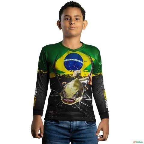 Camisa Agro BRK Pirarara Brasil com UV50 + -  Gênero: Infantil Tamanho: Infantil M