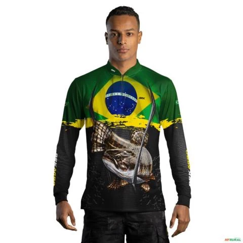 Camisa Agro BRK Traíra Brasil com UV50 + -  Gênero: Masculino Tamanho: GG
