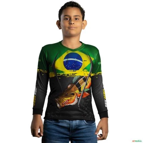 Camisa Agro BRK Tucuna Açu Brasil com UV50 + -  Gênero: Infantil Tamanho: Infantil PP
