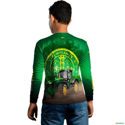 Camisa Agro Brk Trator São Bento Verde com UV50+ -  Gênero: Infantil Tamanho: Infantil XXG