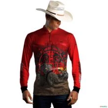 Camisa Agro Brk Trator São Bento Vermelha com UV50+ -  Gênero: Masculino Tamanho: G