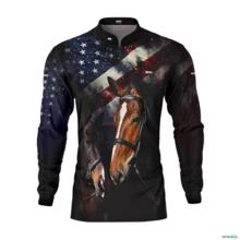 Camisa Agro BRK  American Quarter Horse 2.0 com Proteção Solar Uv 50 - Tamanho: P