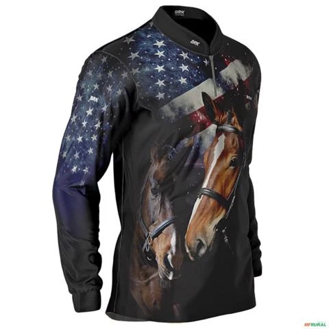 Camisa Agro BRK  American Quarter Horse 2.0 com Proteção Solar Uv 50 - Tamanho: P